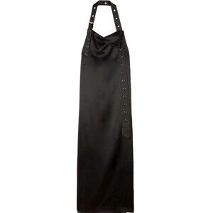 Off-White Satin Belt Detail Long Maxi Dress NWT 40 Retail $1800